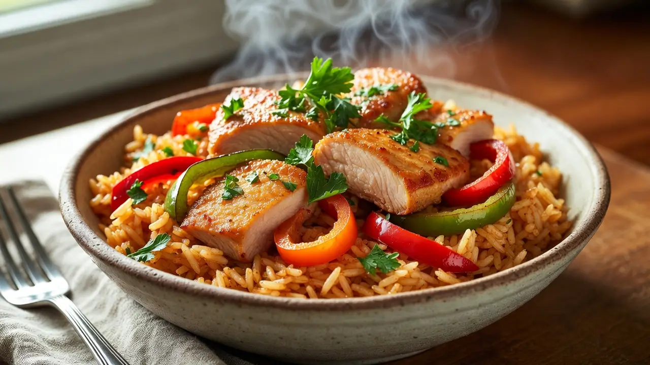 chicken pepper rice.