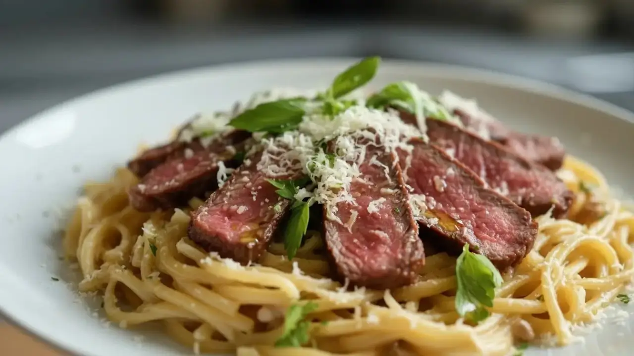 steak pasta.